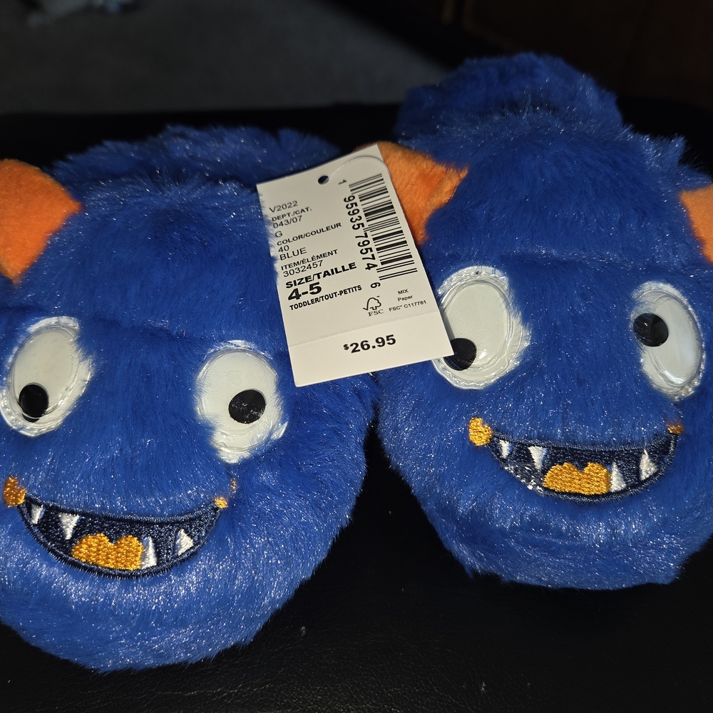 Carter's Blue and Orange Monster Slippers